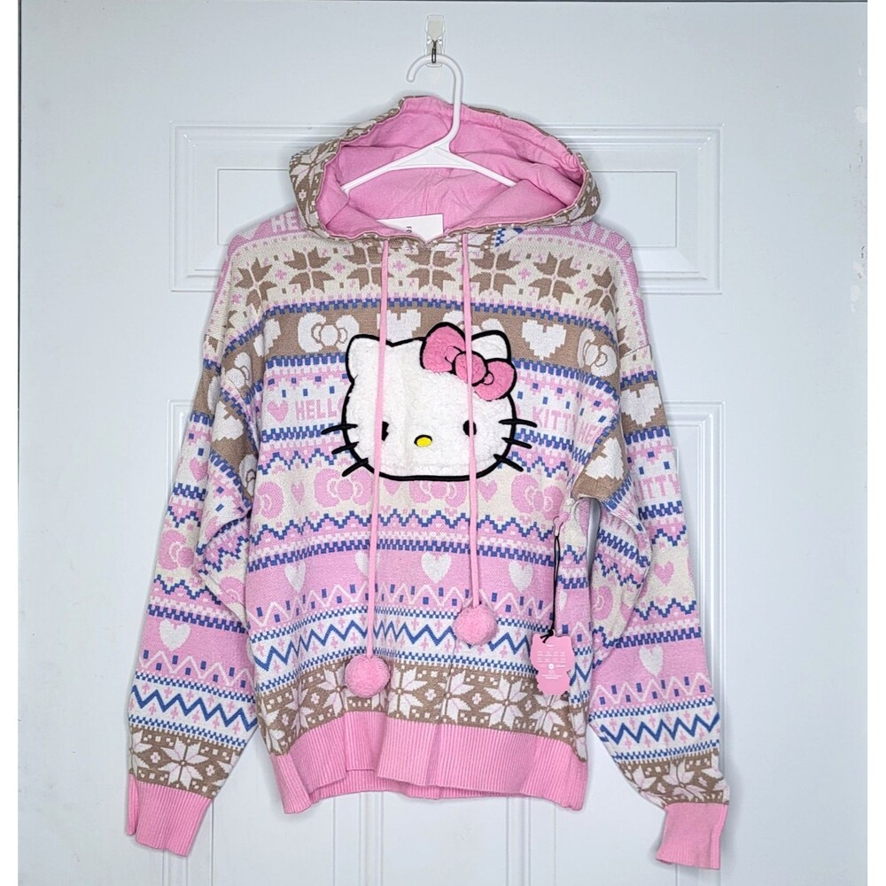 Hello Kitty x Forever 21 Fair Isle Hoodie - Size Small - New With Tags - RARE